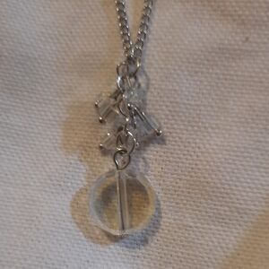 Paparazzi Silver Charm Necklace With Matching Earrings